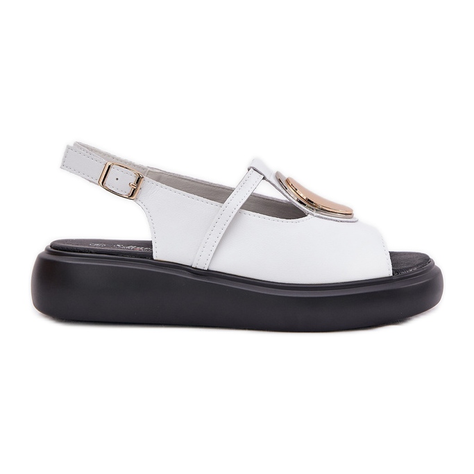 S.Barski Kožne elegantne ženske sandale S. Barski GR51-603 White bijela