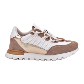 Ženske kožne cipele Artiker 56C1738 Beige-Gold bež