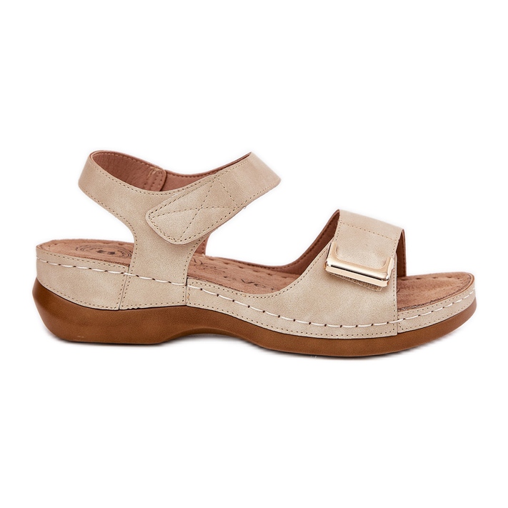 EVento Udobne ženske sandale za bež klinove
