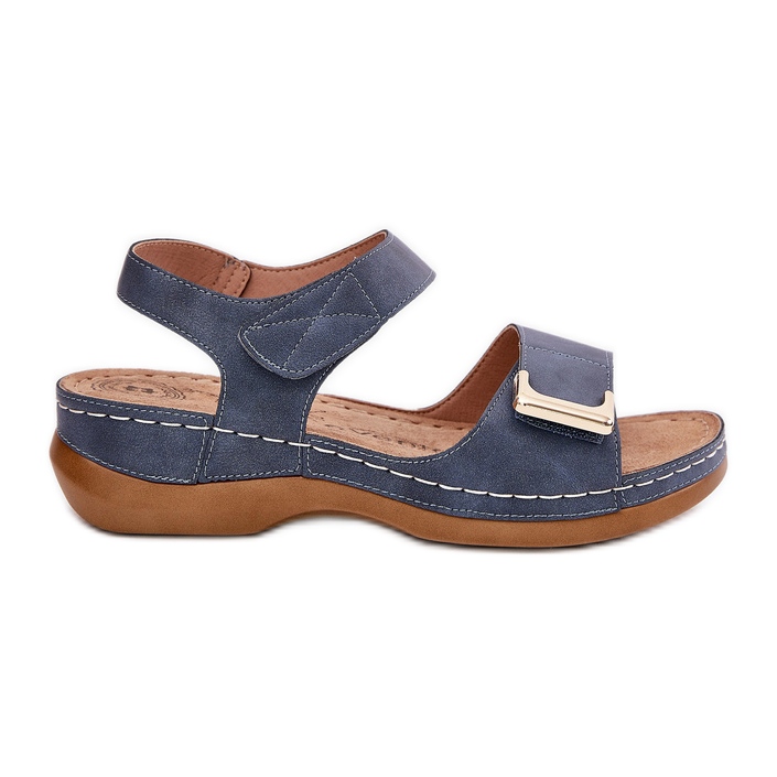 EVento Udobne ženske sandale na plavim klinovima plava