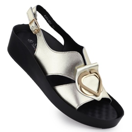 S.Barski Ženske kožne sandale na Złote S. Barski KV51-031 zlatna