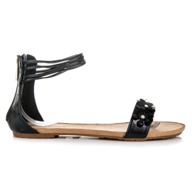 Abloom Ravne sandale na klizaču crno