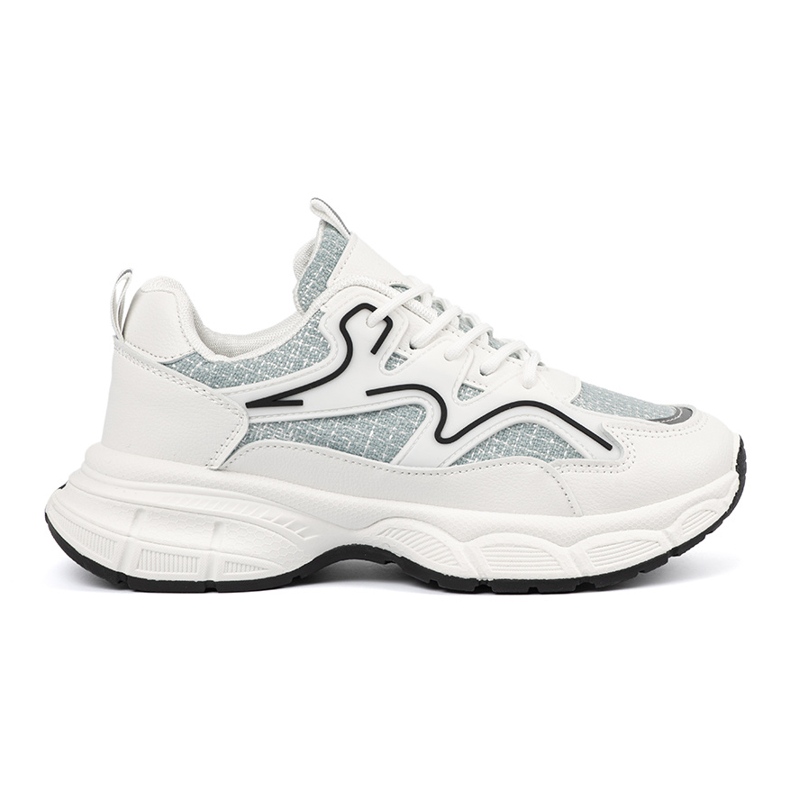 Shelvt Bijele i zelene tenisice s ukrasnim umetcima bijela