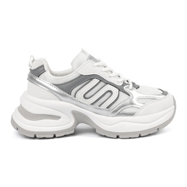 Tenisice bijelih žena sa srebrnim umetcima bijela