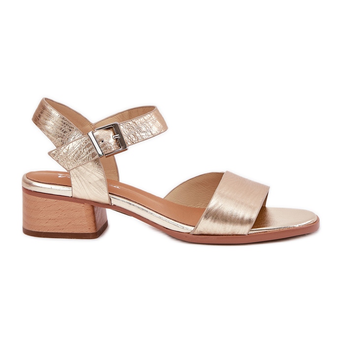 Maciejka N6802-25 Kožne kožne sandale zlatna