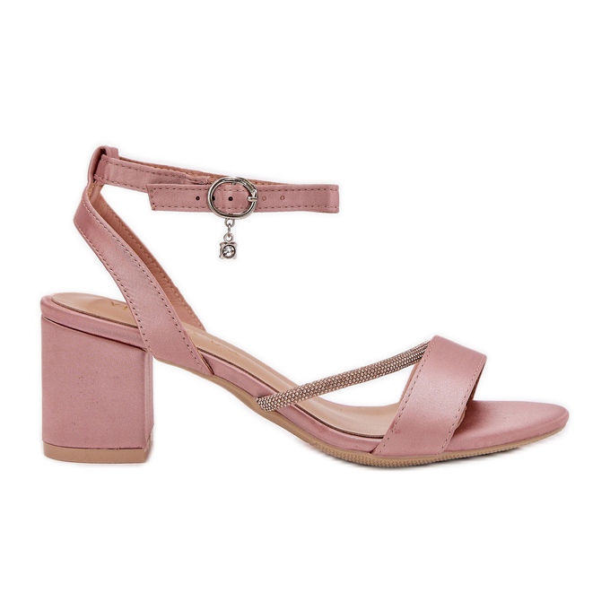 Ženske sandale na stupu s Vinceza 20268 ružičastim cirkonima ružičasta