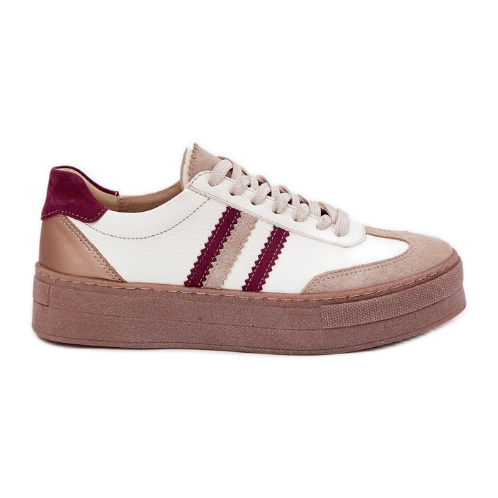 Ženske kožne tenisice na platformi Beige-Bord za ZAZOO N1234 bež