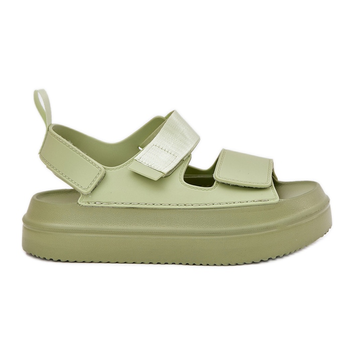 Inna Ženske sandale na platformi s čičak zelenom zelena