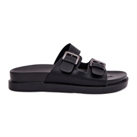 EVento Ženske papuče sa zlatnim kopčama crne kopče crna