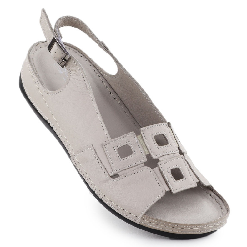 Kožne ženske udobne sandale za sive klinove T.Sokolski L25-178 siva
