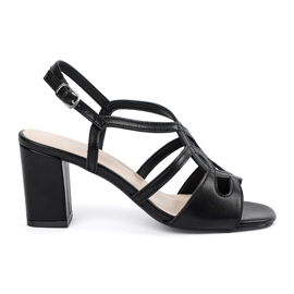 Sergio Leone Crne ženske sandale na visoku petu crno