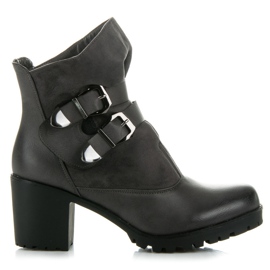 Vinceza Visoke čizme s čičak trakom siva