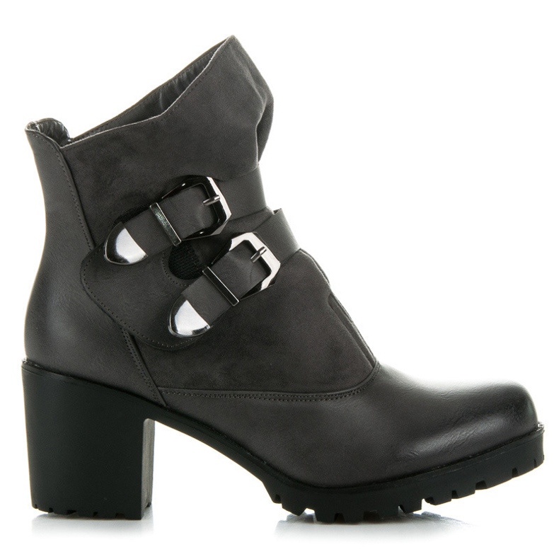 Vinceza Visoke čizme s čičak trakom siva