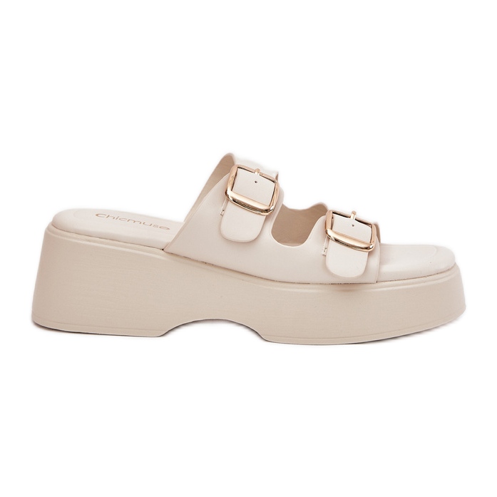 Inna Ženski klip na klinu i platformi s laganim stezaljkama bež