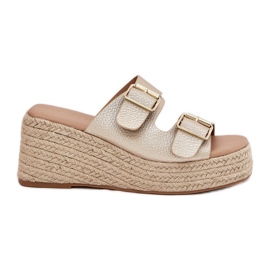 Inna Ženski klinovi s klinom s pletenicama i zlatnim stezaljkama