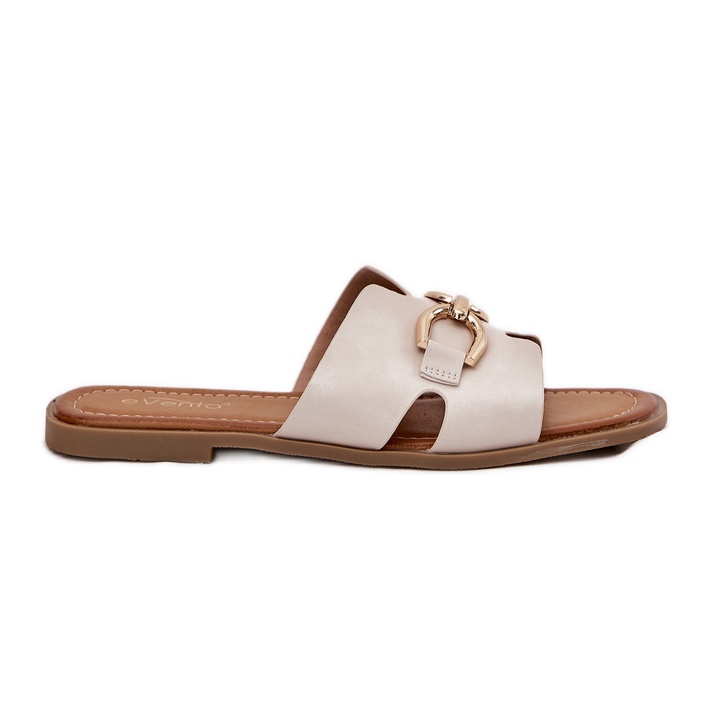 EVento Ženski ravni flip lete s ukrasnim detaljima bež