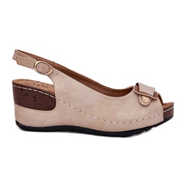 EVento Ženske lagane sandale za udobne cipele bež-gold zlatni