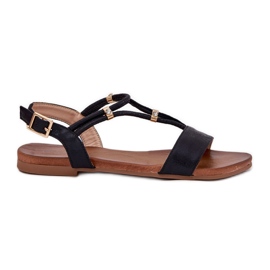 S.Barski Ženske ravne sandale sa prugama S. Barski KV51-120 Crni crna