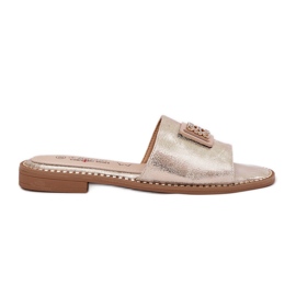 S.Barski Ženske flopske s ravnim petom s ukrasom S. Barski KV51-089 zlato zlatni
