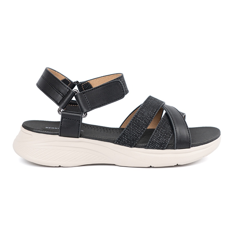 Sergio Leone Ženska sandala na bijeloj platformi crno