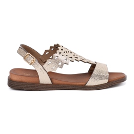 Sergio Leone Zlatne sandale s otvorenim ukrasima zlatni