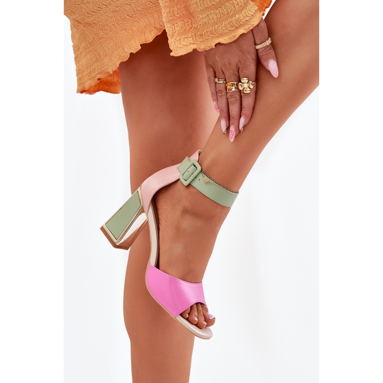 EVento Elegantne ženske sandale na ružičastoj zeleni post ružičasta
