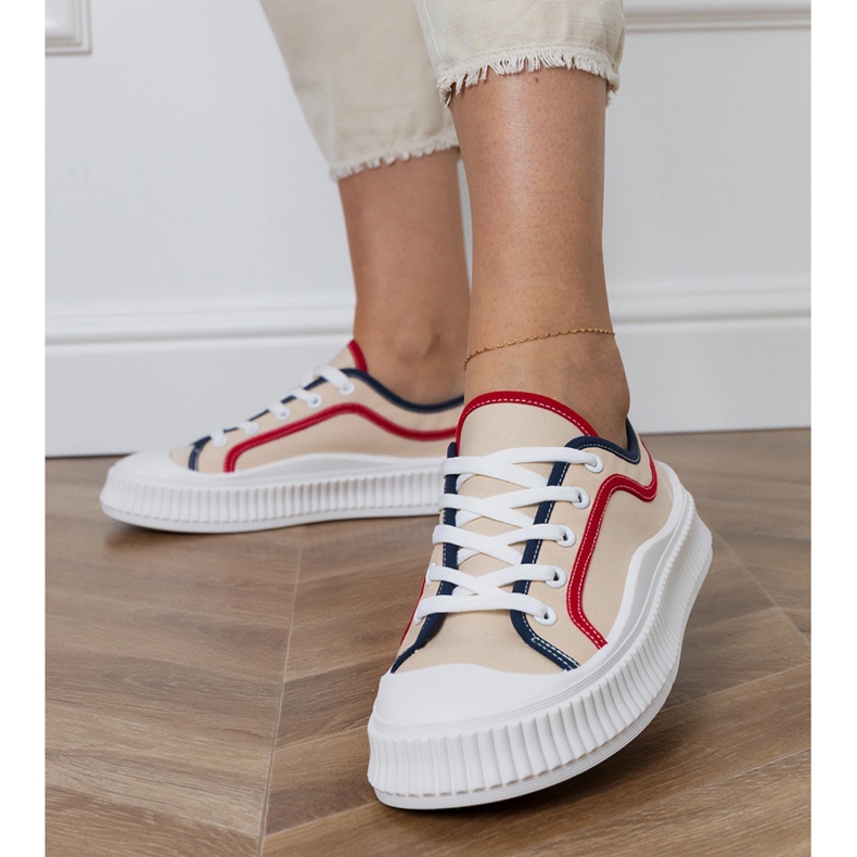 Bež ženske tenisice s platformom