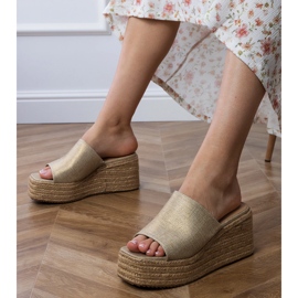 Klasični Espadrilles Gold Flip Flaps na platformi zlatni