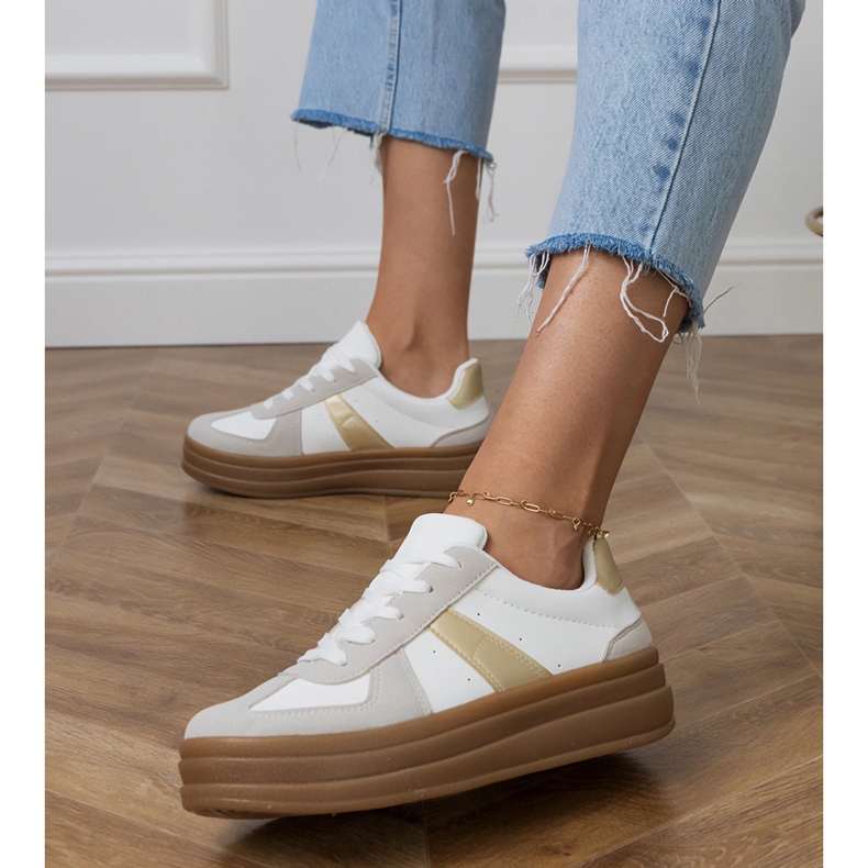 Ženske bijele tenisice na platformu bijela