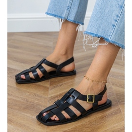 Crne sandale gladijator izgrađen crna