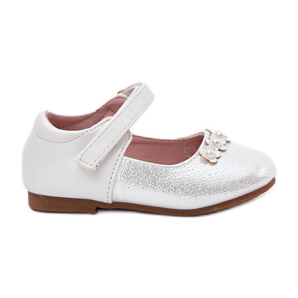 EVento Čičak dječje balerine s bijelim cvjetovima bijela