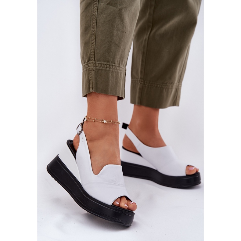 Ženske kožne sandale za drevni Artiker 52C0483 White bijela