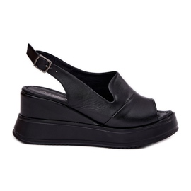 ARTIKER Ženske kožne sandale za sidro Artker 52c0484 crne crna