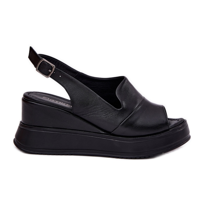 ARTIKER Ženske kožne sandale za sidro Artker 52c0484 crne crno