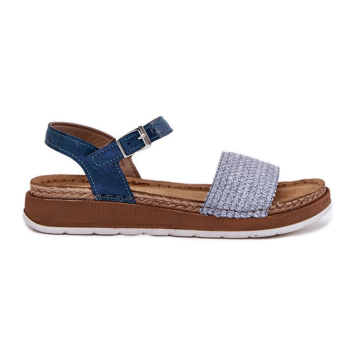 Ženske sandale s pletenicom na plavom traku Inblu GS000050 plava