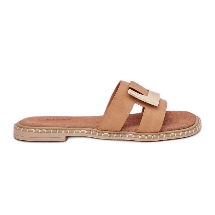 Ženski ravni flip jarudi s ukrasnim detaljima Artiker 56C1335 bež