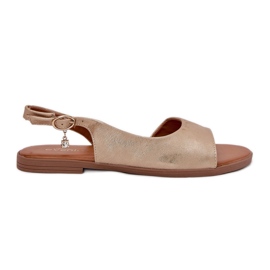 EVento Ženske sandale s ravnim slovima zlata zlatni