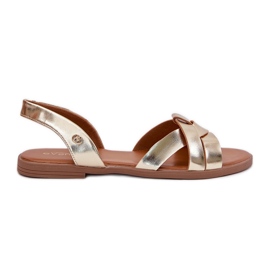 EVento Ravne ženske sandale sa zlatnom kožom zlatni