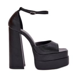 Ženske sandale na postu i platformu crne crna