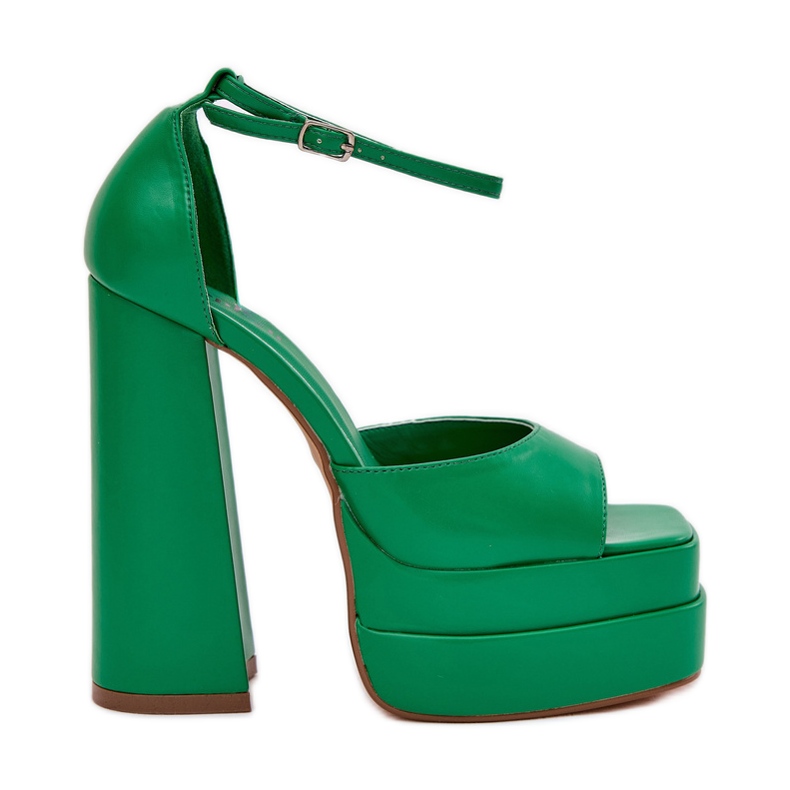 Ženske sandale na posta i platformi zelene boje zelena