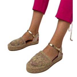 Openwork Espadrilles zlatne sandale zlatni