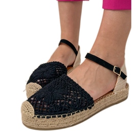 Crne espadrilles otvorene sandale crna