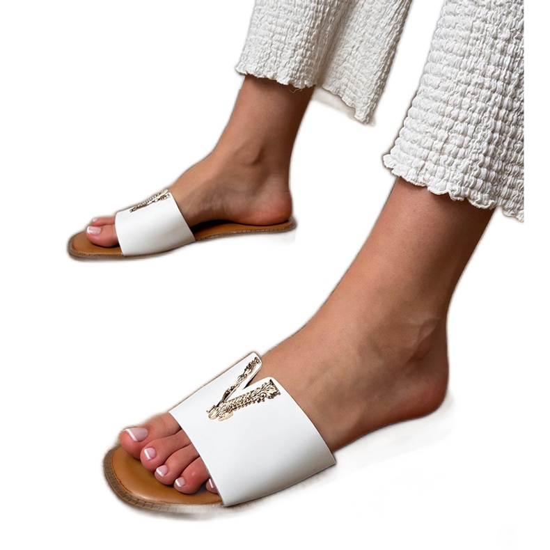 Bijeli prelepovi sa zlatnim ukrasom bijela