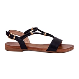 S.Barski Ženske ravne sandale sa prugama S. Barski KV51-120 Crni crna