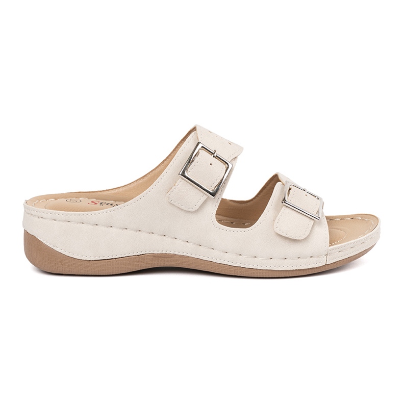 Seastar Papuče na niskom klinu s stezaljkama bež