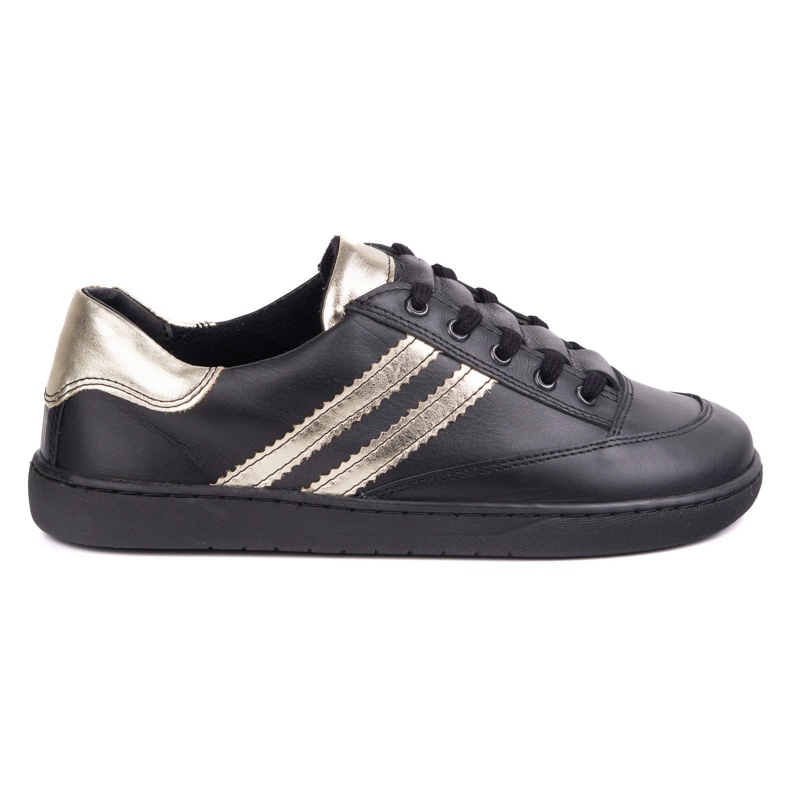 Tenisice bosonoge ženske kaia olivier - crne kožne cipele crno