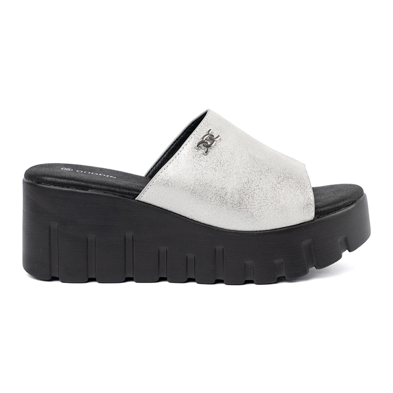 Goodin Silver Flip Plops na crnoj platformi srebro