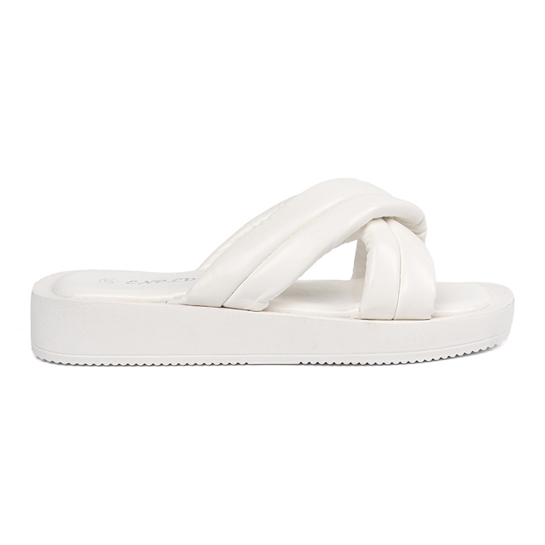 Bijele ženske japanke s platformom bijela