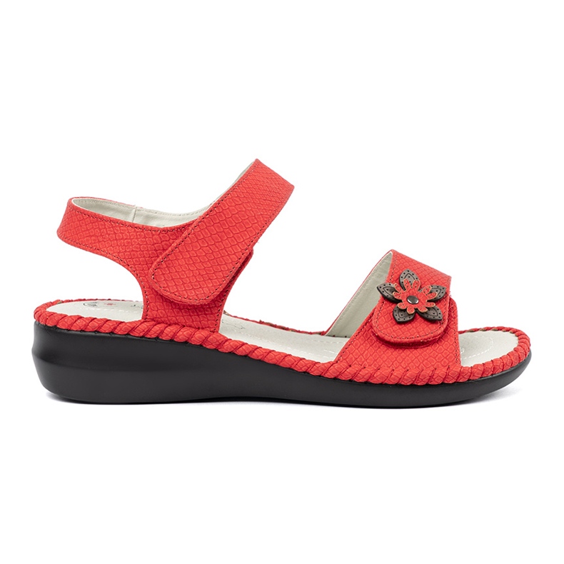 J. Star Crvene sandale s kožnim umetkom crvena