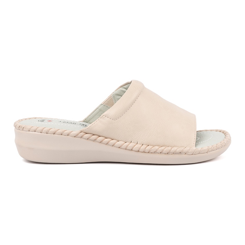 J. Star Svjetlo -Beige kožni umetak Flip -flops bež